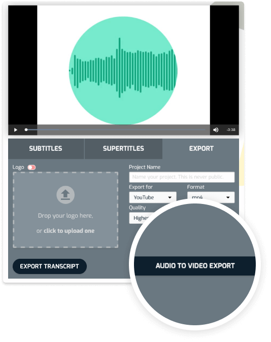 Subtitlebee audio to video conversion