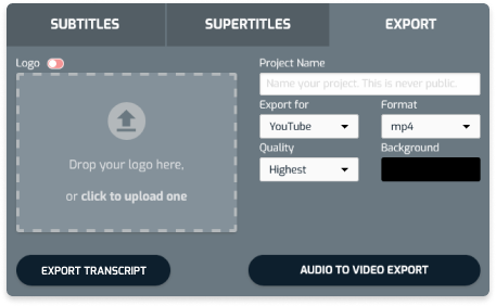 Export and download your audio files using Subtitlebee