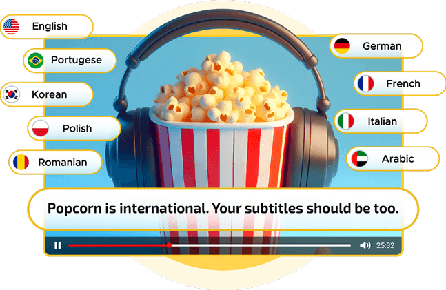 Translate video subtitles in multiple languages