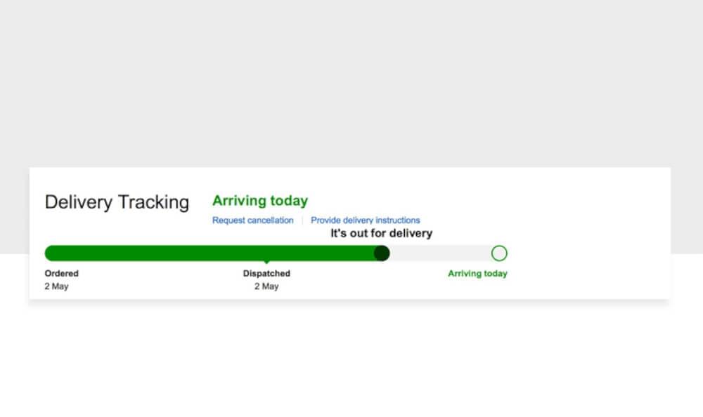 Amazon progress bar is very useful to let users know when they will expect their delivery. It is a responsive and authentic way to keep their users informed.