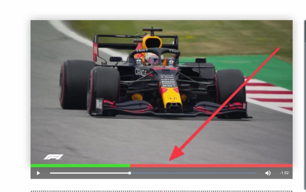 Red progress bar shows the remaining time. Since buffering is different for everyone, you use this amount of time to make important decisions.