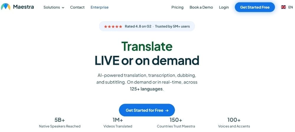Maestra Website Interface