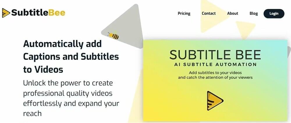 SubtitleBee Website Interface