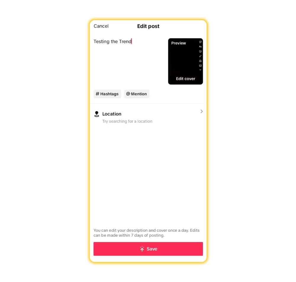 Tap Save Button Tap Save Button