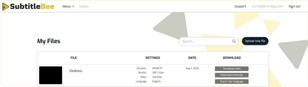 Export and Download Video Export and Download Video