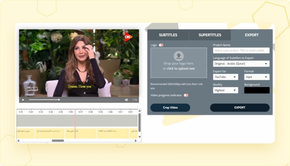 Export Video with Arabic Subtitles