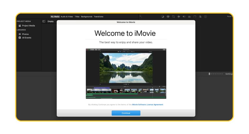 Open iMovie Open iMovie