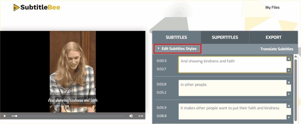 Edit auto-generated captions line by line Edit auto-generated captions line by line