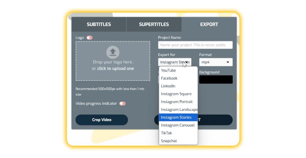 Export Options Export Options