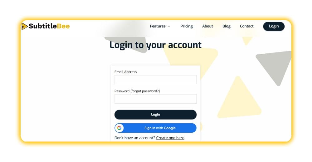 Login to SubtitleBee Login to SubtitleBee