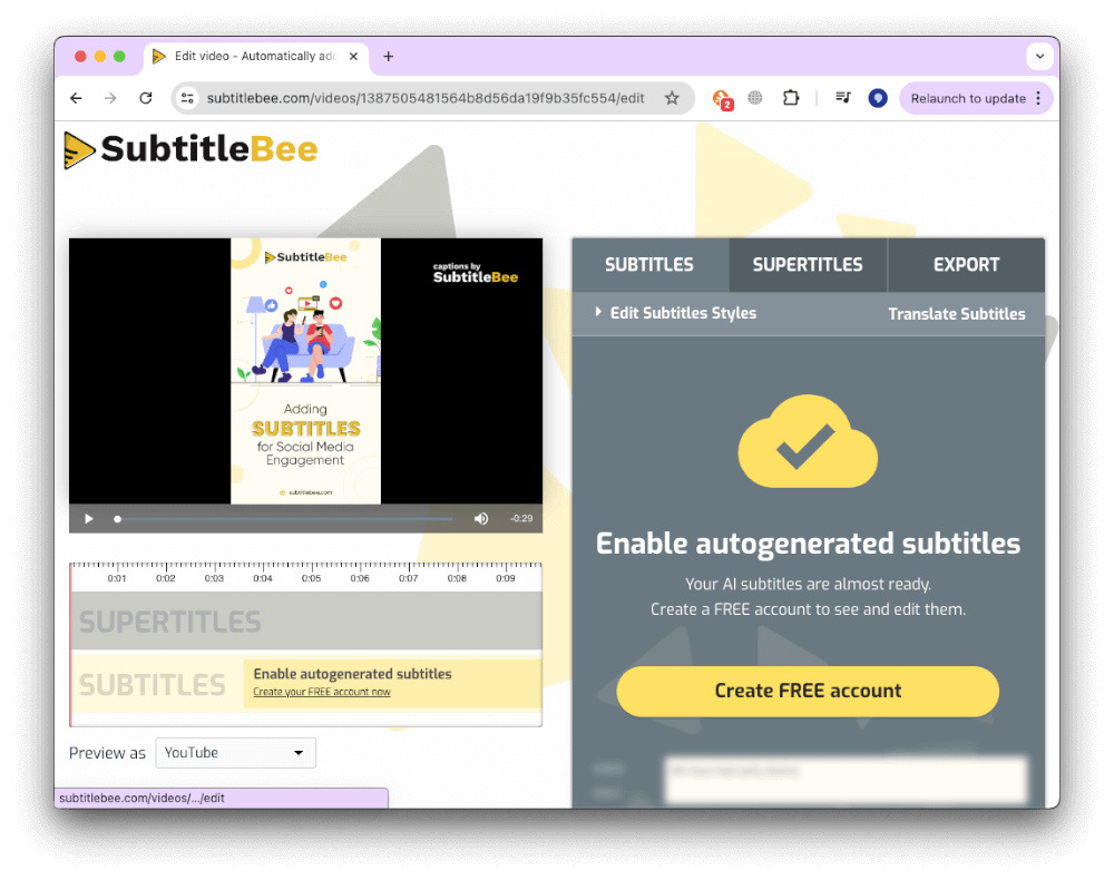 SubtitleBee editor