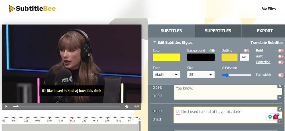 Add Black Background with Yellow Subtitle Font Add Black Background with Yellow Subtitle Font