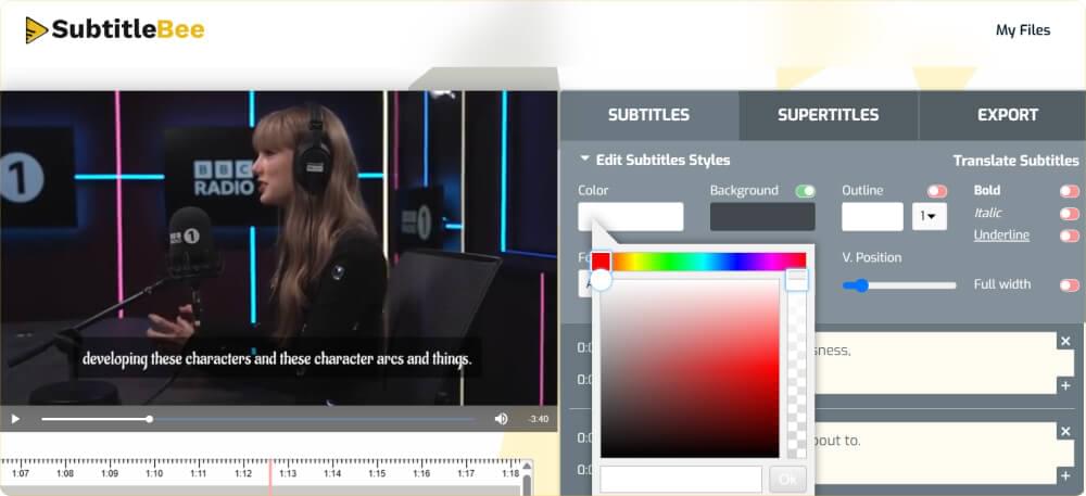 Click on Color Click on Color