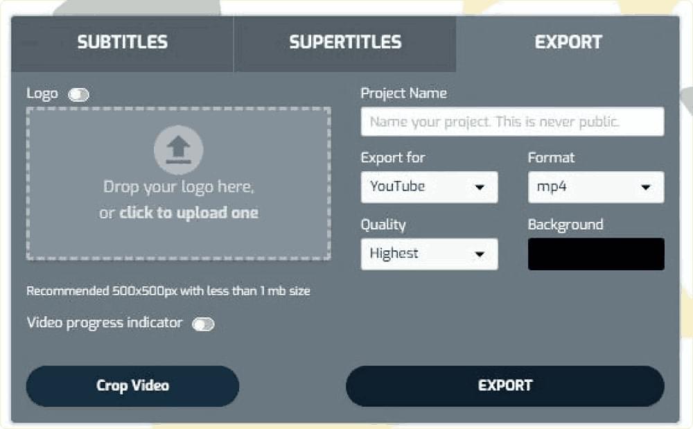 Crop Video Option Crop Video Option