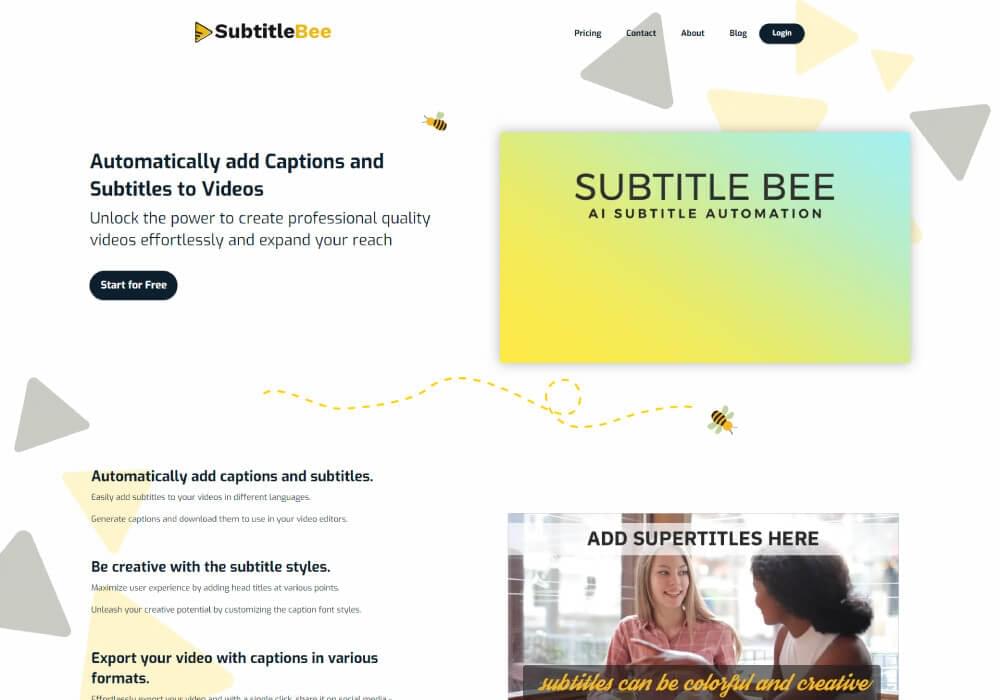 SubtitleBee home page