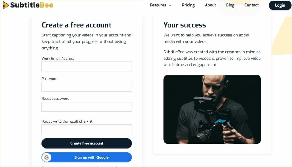 Create an Account on SubtitleBee