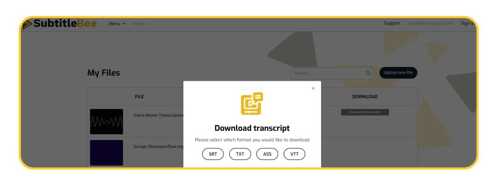 Choose Transcript File Choose Transcript File