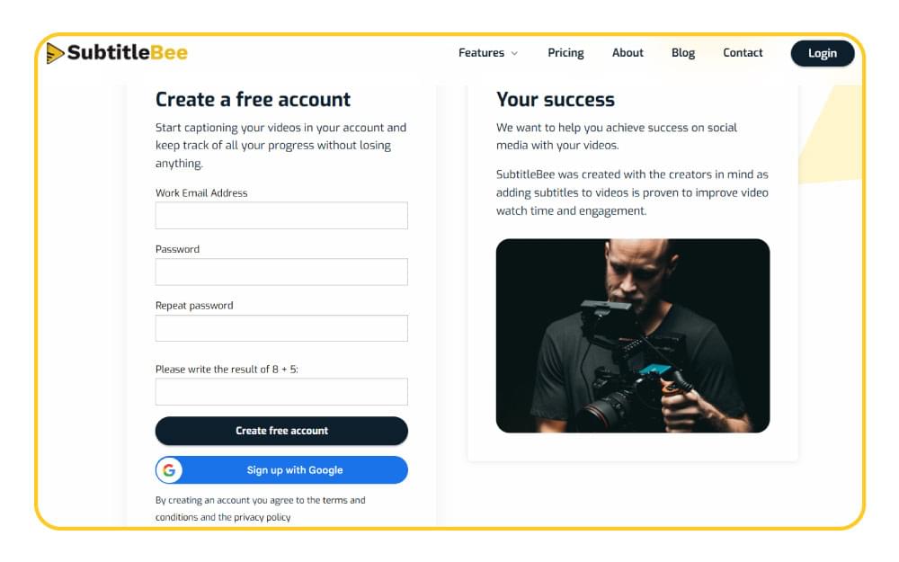 Create an Account on SubtitleBee Create an Account on SubtitleBee