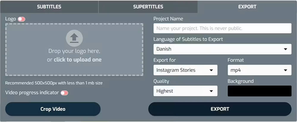 Export Options