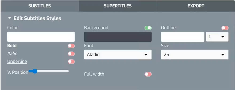 Subtitle Edit Options