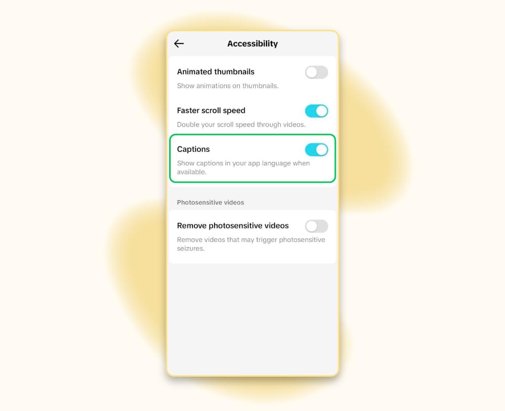 How to turn on TikTok captions