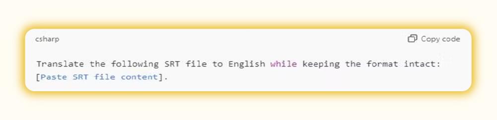 Translating SRT files with ChatGPT for subtitles