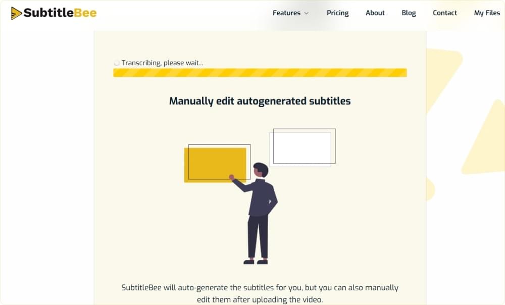 SubtitleBee Transcription Loading
