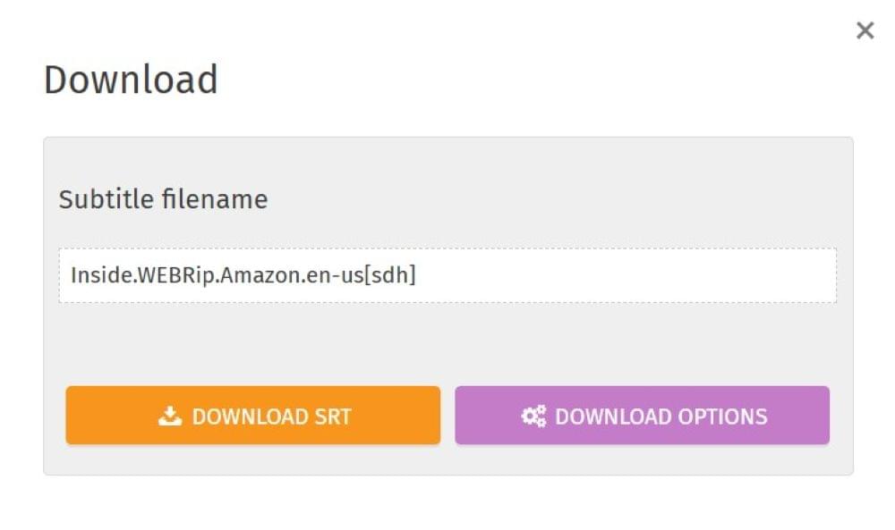 download SDH Subtitles srt file