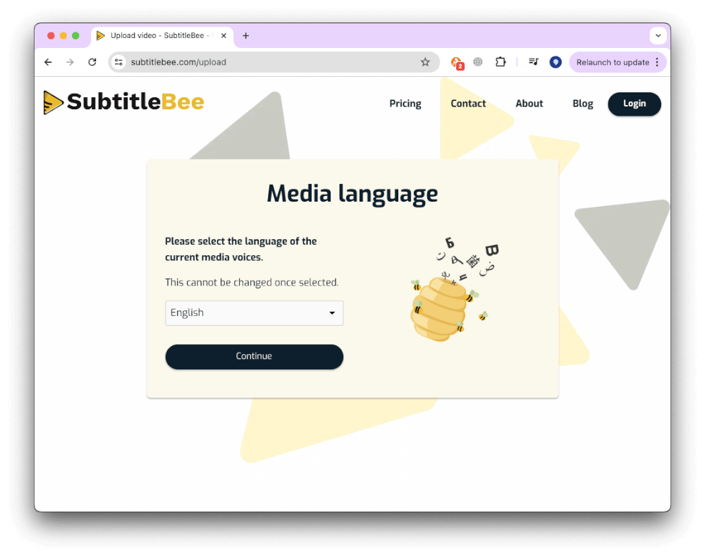 Select media language