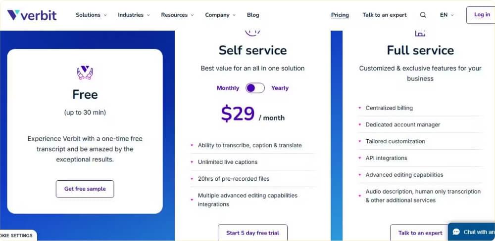 Verbit Pricing Verbit Pricing