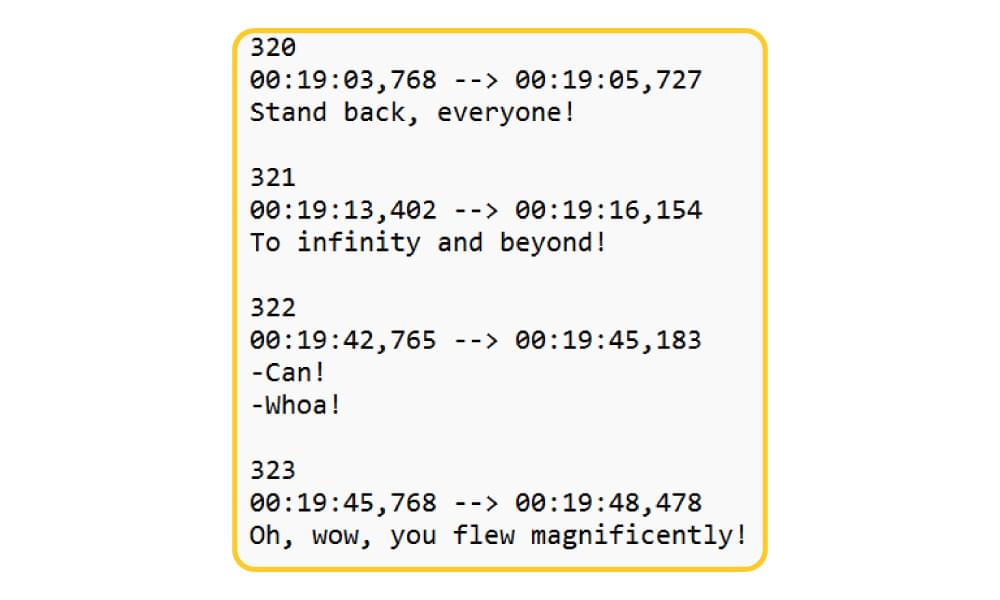 Example of SRT File Example of SRT File
