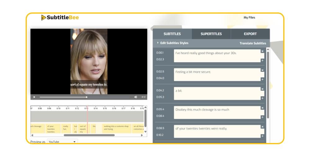 Generate SRT with SubtitleBee Generate SRT with SubtitleBee