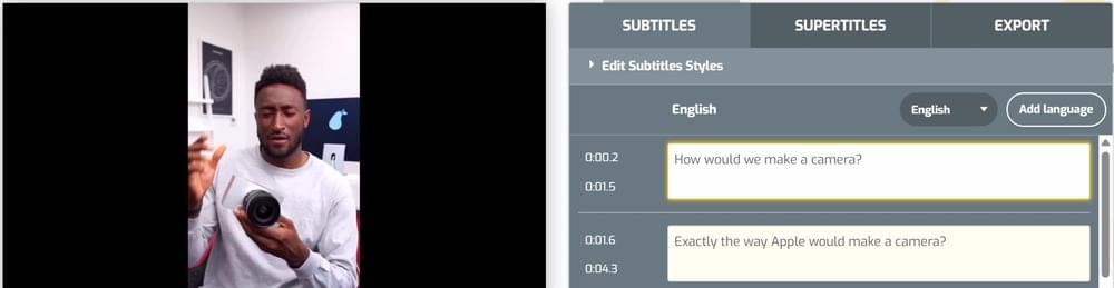Edit Subtitles in SubtitleBee